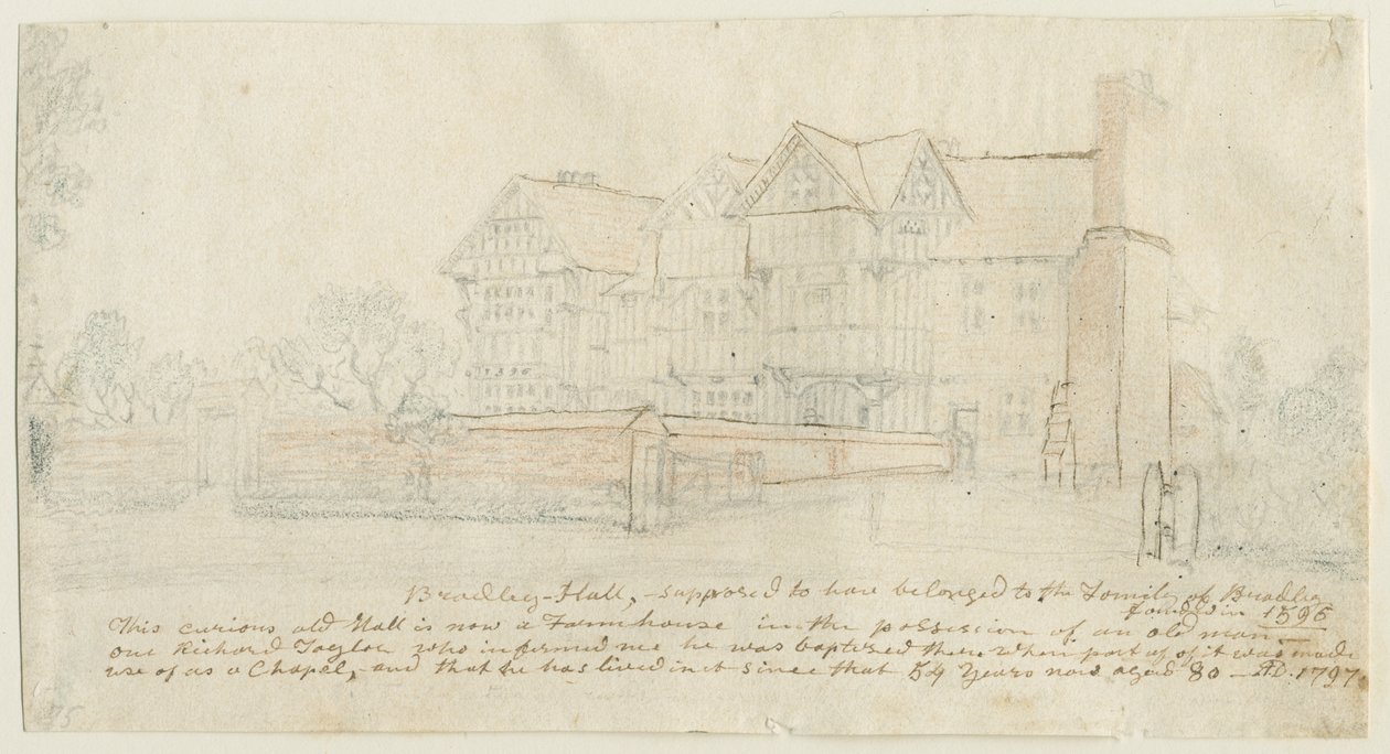 Kingswinford - Bradley Hall: 色付き鉛筆画 作： 学校英語