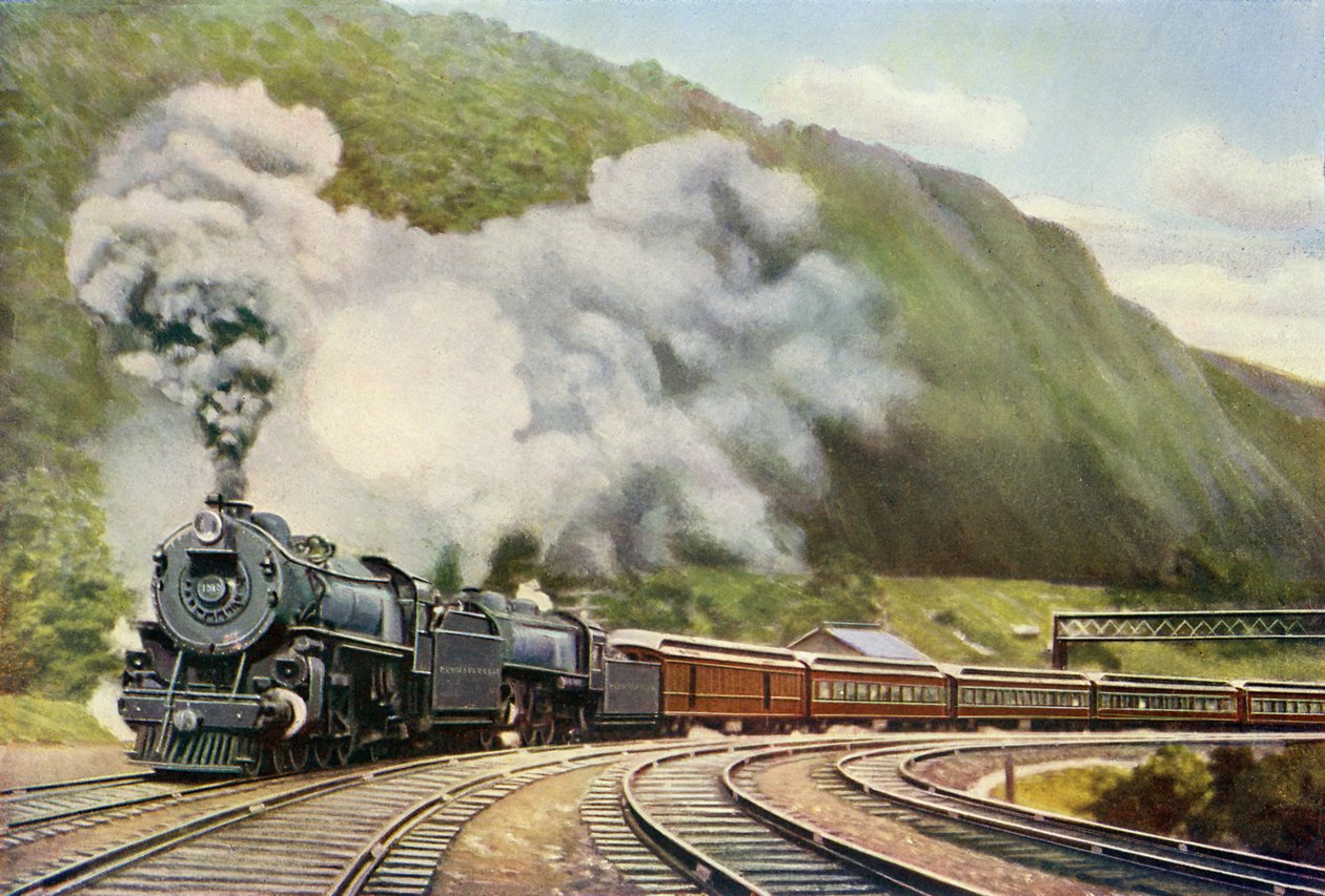 ハリー・ゴールディング著『The Wonder Book of Railways』より「New York to Chicago Express」（印刷物） 作： 学校英語