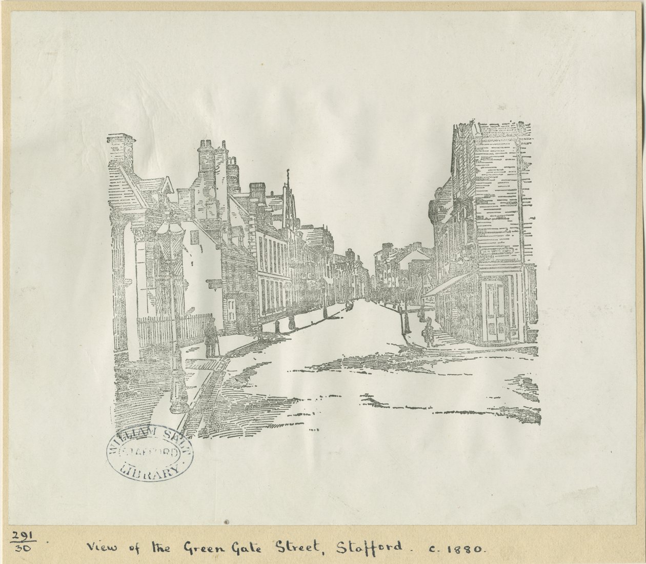 Stafford - Greengate Street: woodcut engraving, nd [c 1880] (print) 作： 学校英語