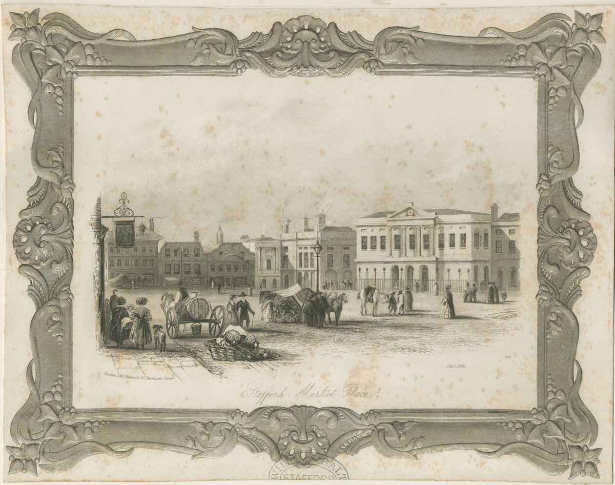 Stafford - Market Place: engraving, nd [c 1841] (print) 作： 学校英語