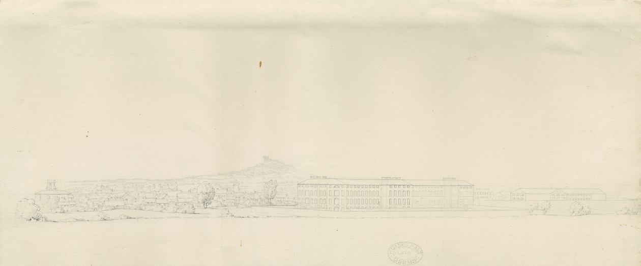 Stafford - View of Town: pencil drawing, nd [?19世紀] (drawing) 作： 学校英語