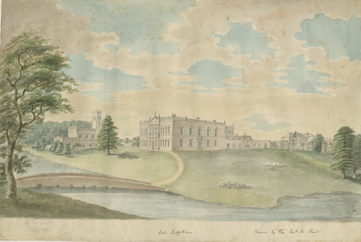 所在地不明 - ホール：水彩画、ND [c 1762-1802] （絵画 作： 学校英語