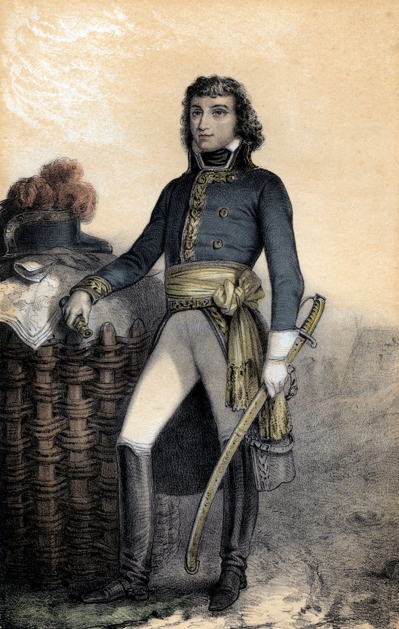 Barthelemy-Catherine Joubert (1769-1799) general english - バーテルミー・カトリーヌ・ジュベール（1769-1799）English general - engraving 作： 学校フランス語
