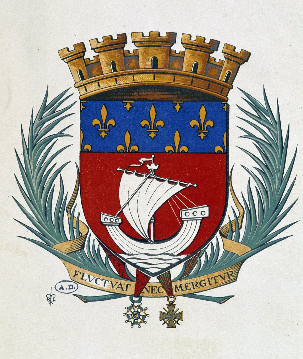 Blazon of Paris "Fluctuat Nec Mergitur" 作： 学校フランス語
