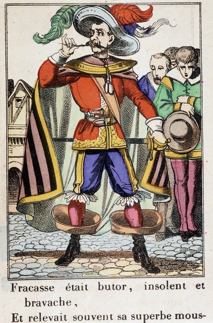 キャプテン・フラカス - エピナル画像 「Fracasse etait butor...」Theophile Gautier（1811-1872）の小説。 作： 学校フランス語