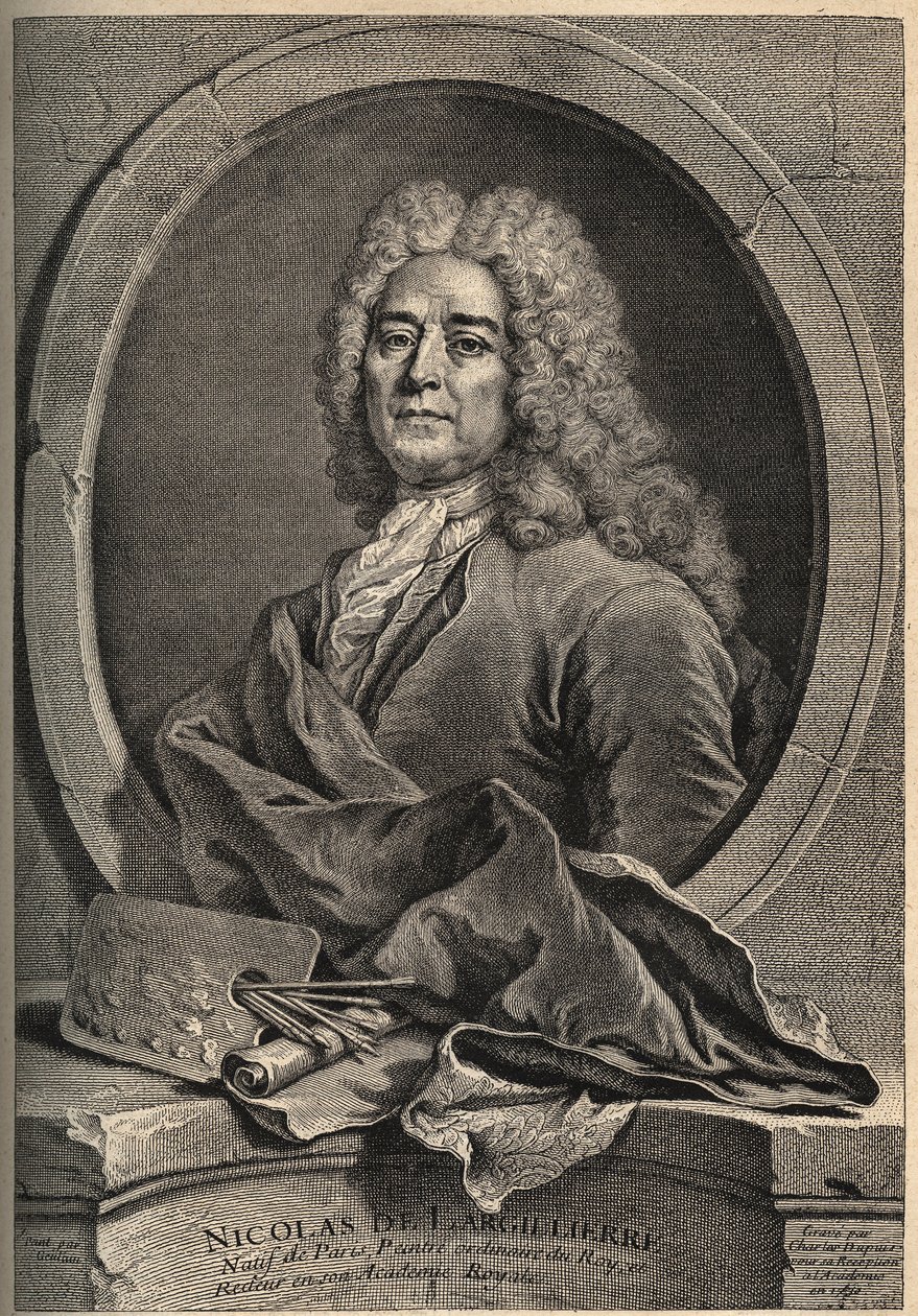 ニコラ・ド・ラルジリエール（ラルジリエ）（1656-1746）の肖像 フランスの画家 グースランの絵の後にデュプイが彫ったもの 作： 学校フランス語