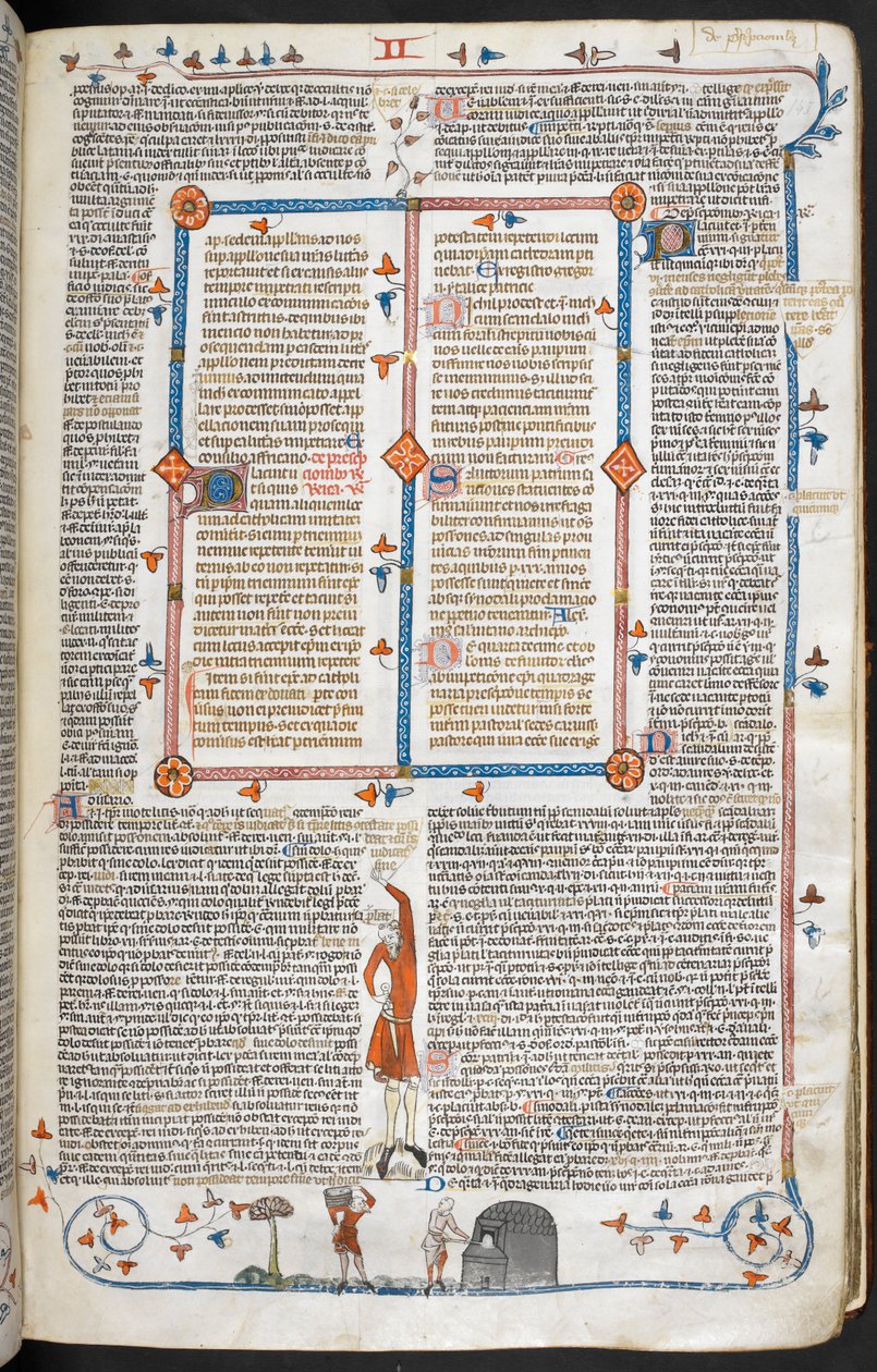 Royal 10 E. IV, f.145 「Gregory IX の Decretals with glosa ordinaria (the 