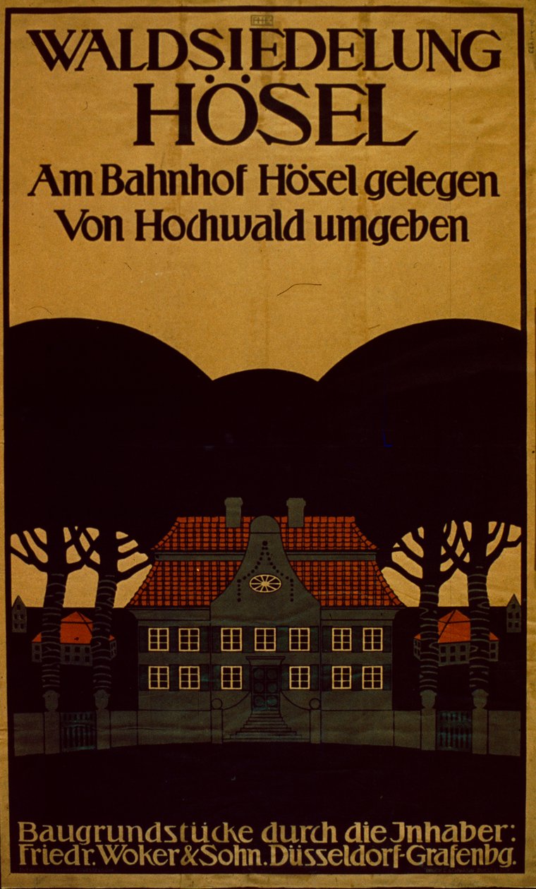 Waldsiedelung Hotel Advertising in german, c.1890 (poster) 作： 学校ドイツ語