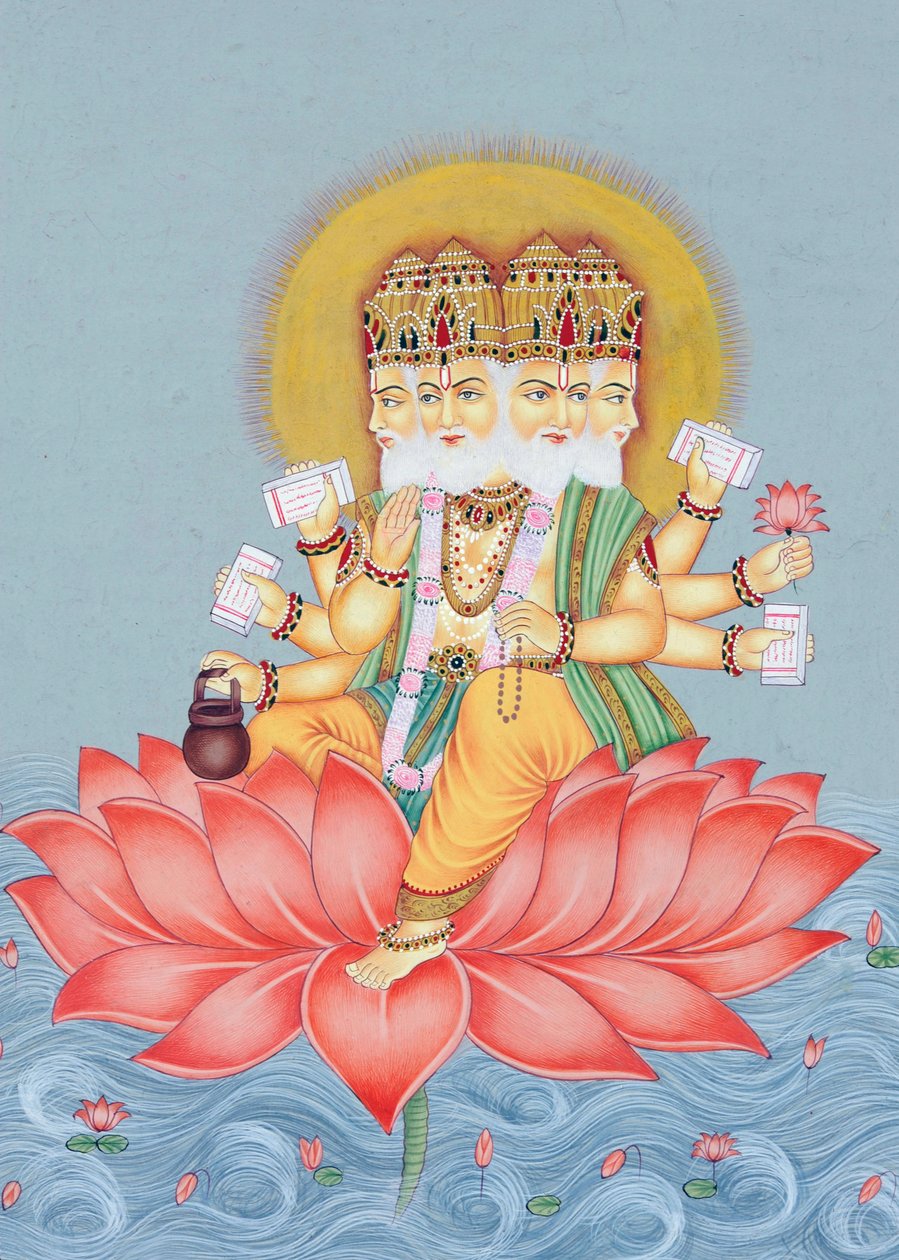 ブラフマー神の細密画 作： 学校インド