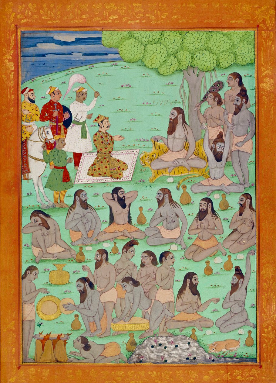 シャー・アレムの主権者・グルの宮廷。Niccolo Manucci（1638-1717）の「History of India from Tamertante to Orangreyb」に掲載されたインドとペルシャの細密画。BN、パリ。 作： 学校インド