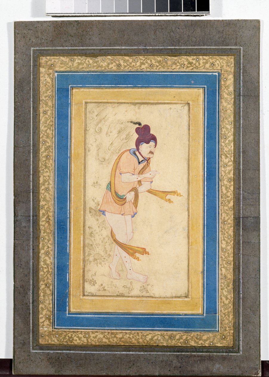 イランの巨匠デルヴィーシュの肖像 - ミニチュア、水彩、グワッシュ、金で描かれたボール紙 (14.8x7.9 cm)、17 世紀初頭 - エルミタージュ国立美術館、サンクトペテルブルク (ロシア) 作： 学校イラン