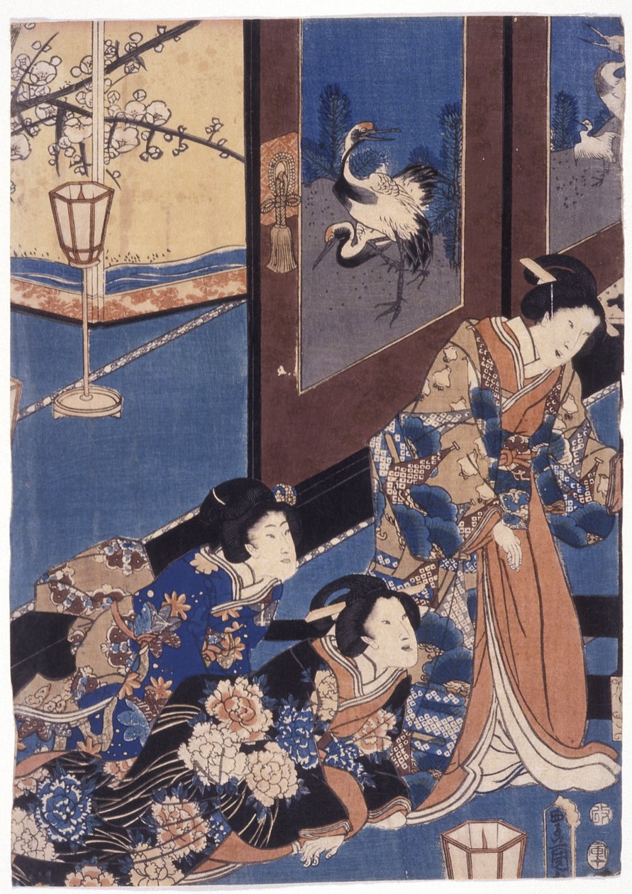 風流吾妻源氏（カラー木版画） 作： 学校日本語
