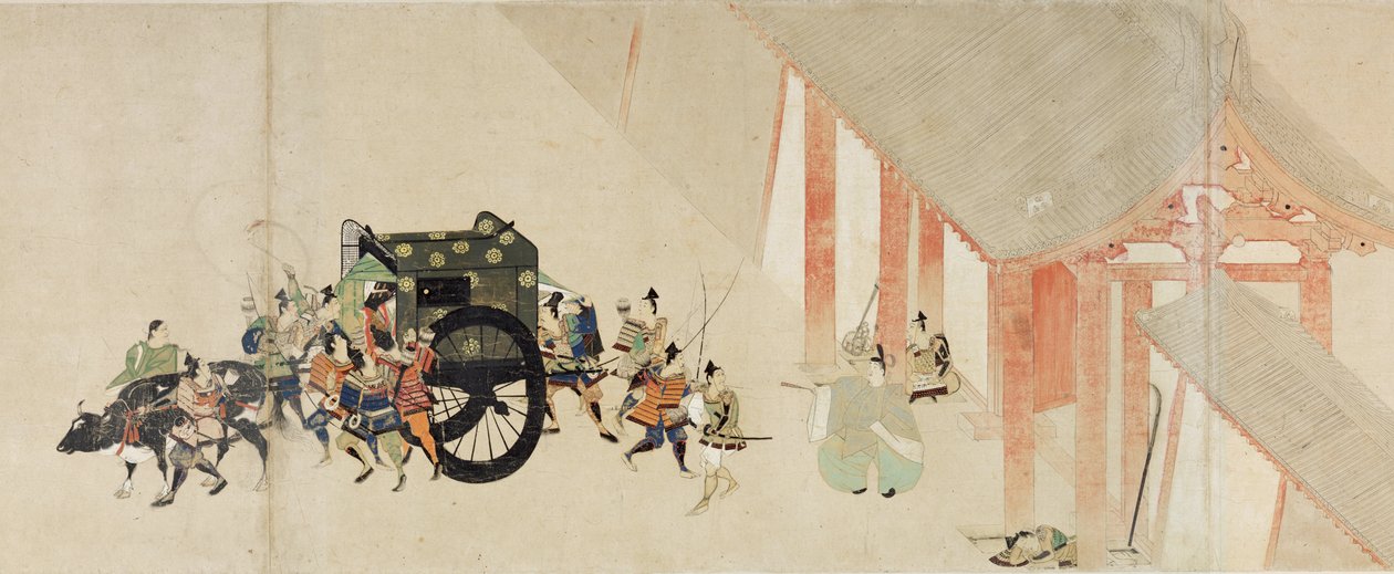 戦国絵物語 六波羅行幸 (戦国絵物語 六波羅行幸) - 無名作 紙本水彩・墨 二巻 作： 学校日本語