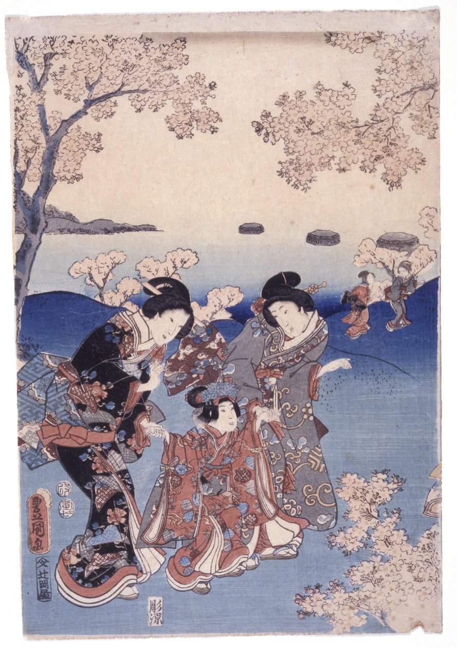 無題（カラー木版画） 作： 学校日本語