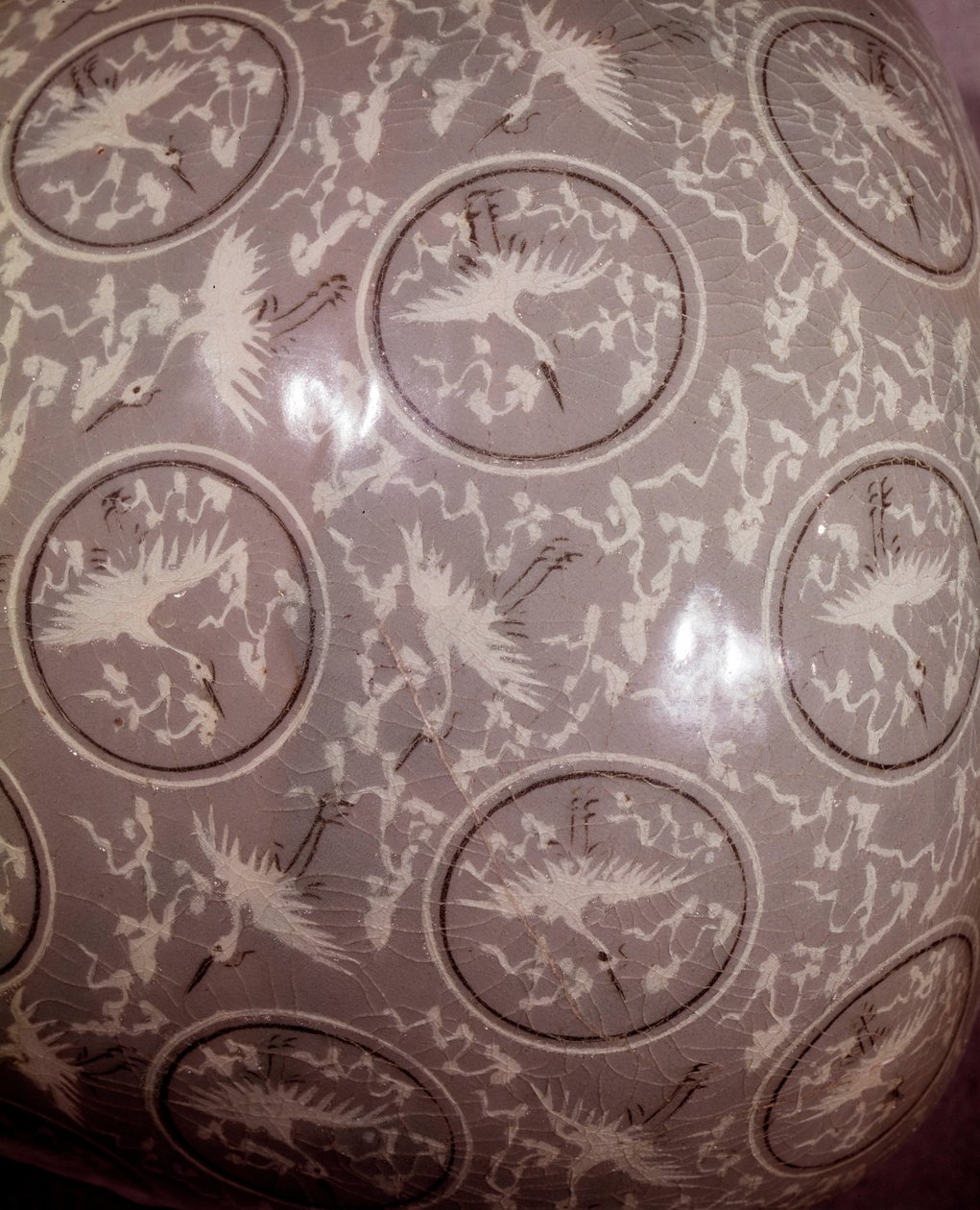 Art coreen: vase detail "branch of plum" (very vase a prunus).高麗時代、12世紀後半ヒョンピルチュン コレクション 作： 学校韓国語