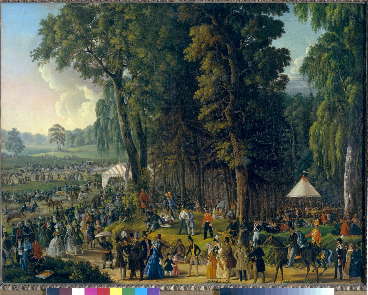 モスクワのマリーナ ロシャで行われた祝賀会。 匿名の絵画、キャンバスに油彩、1840 年頃。ロシア美術 作： 学校ロシア語