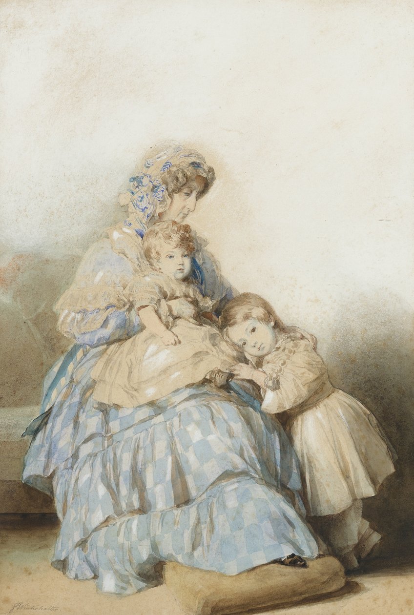 1845年、フランスのマリアアマリア女王とヌムール公ルイ王子の子供たち 作： フランツ・クサーヴァー・ウィンターハルターの学校