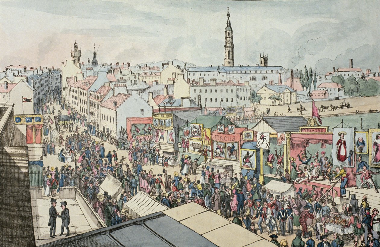 グラスゴーフェアの絵、1825年グラスゴーグラスから 作： スコットランドの学校