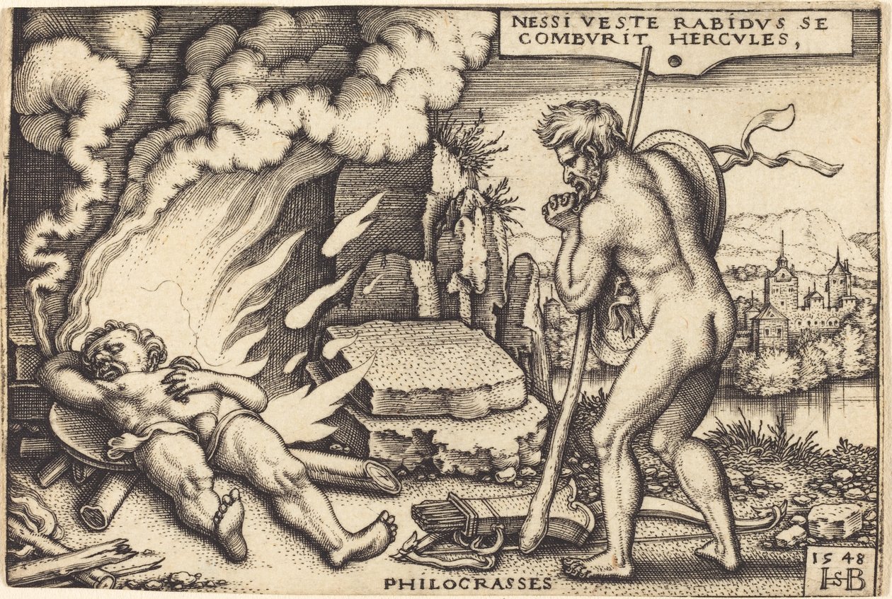 ヘラクレスの死 作： Sebald Beham