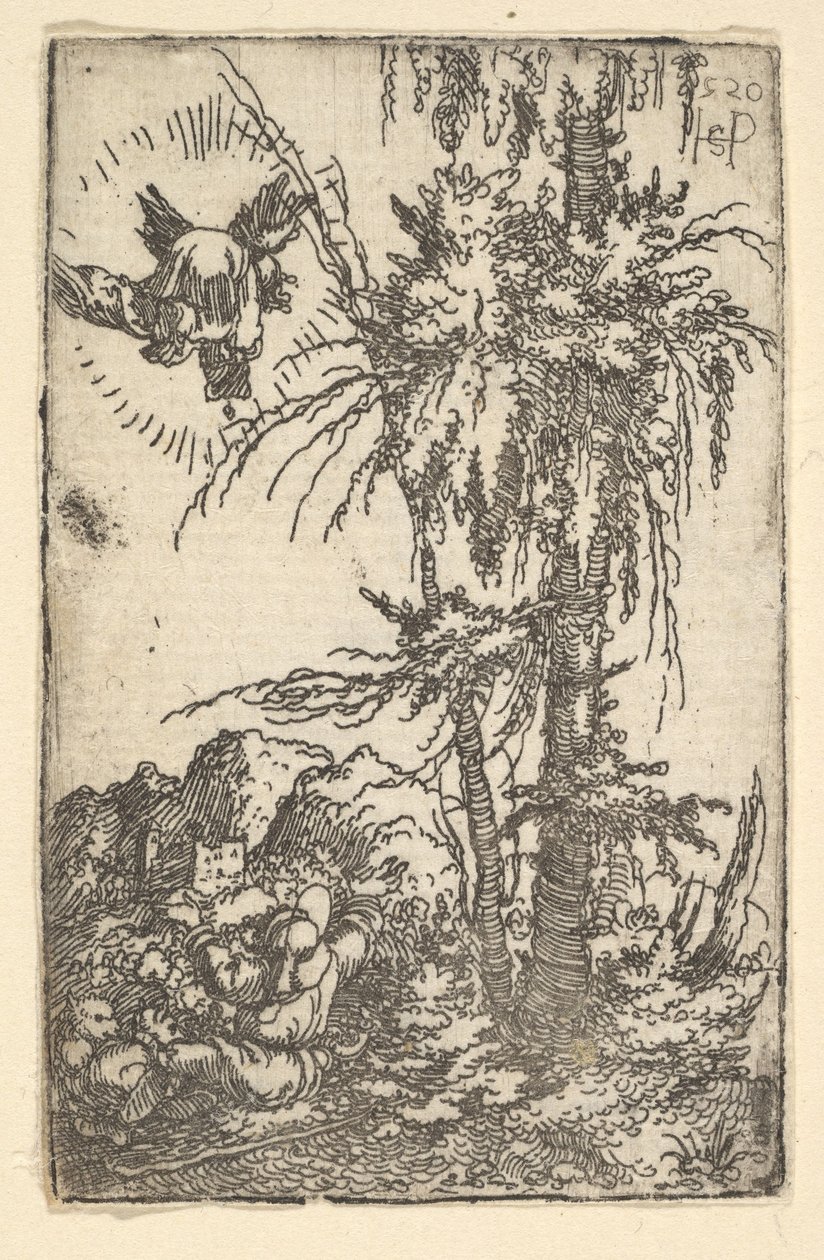 処女降誕の約束を受けるヨアヒム、1520年。 作： Sebald Beham