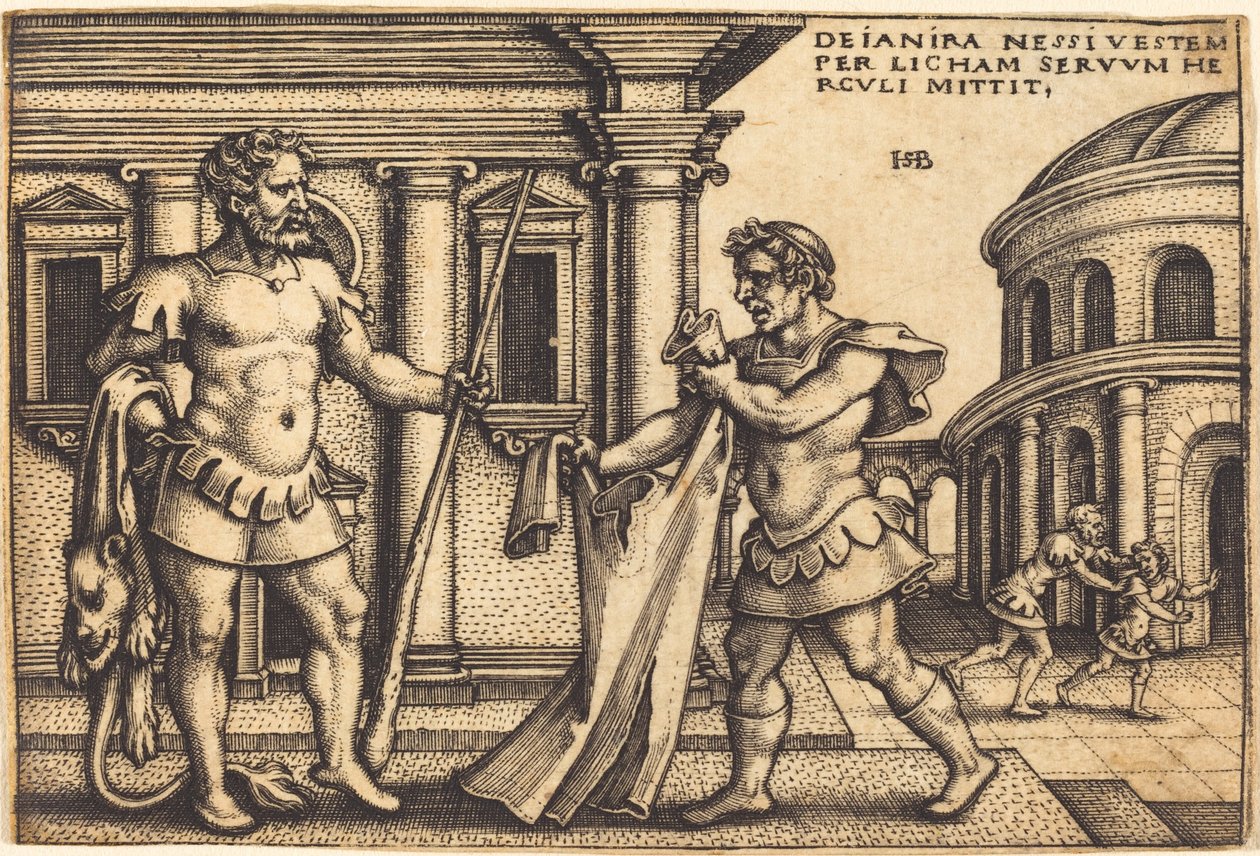 Lycus が Nessus の衣服を Hercules に届ける 作： Sebald Beham