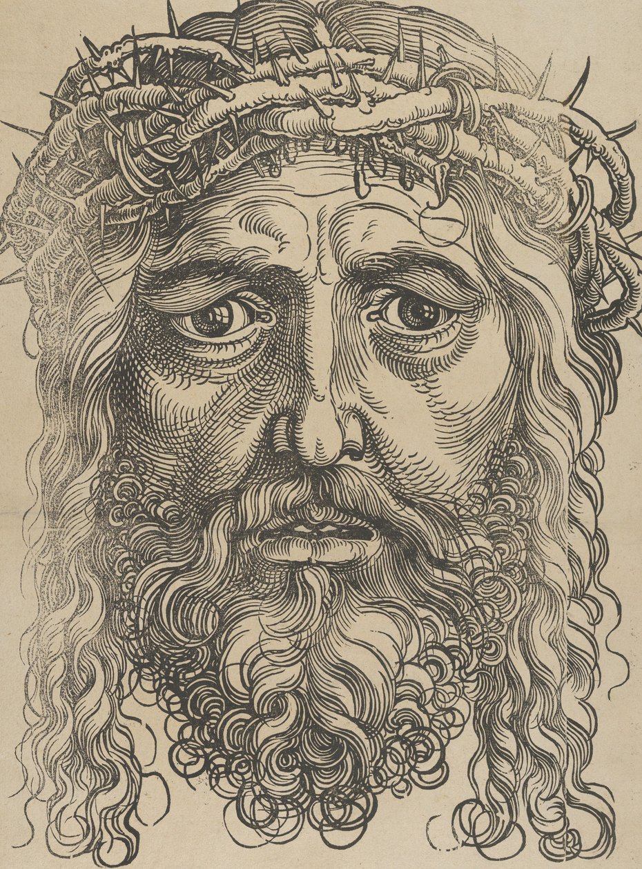 いばらの冠をかぶったキリストの頭、約。 1520年。 作： Sebald Beham