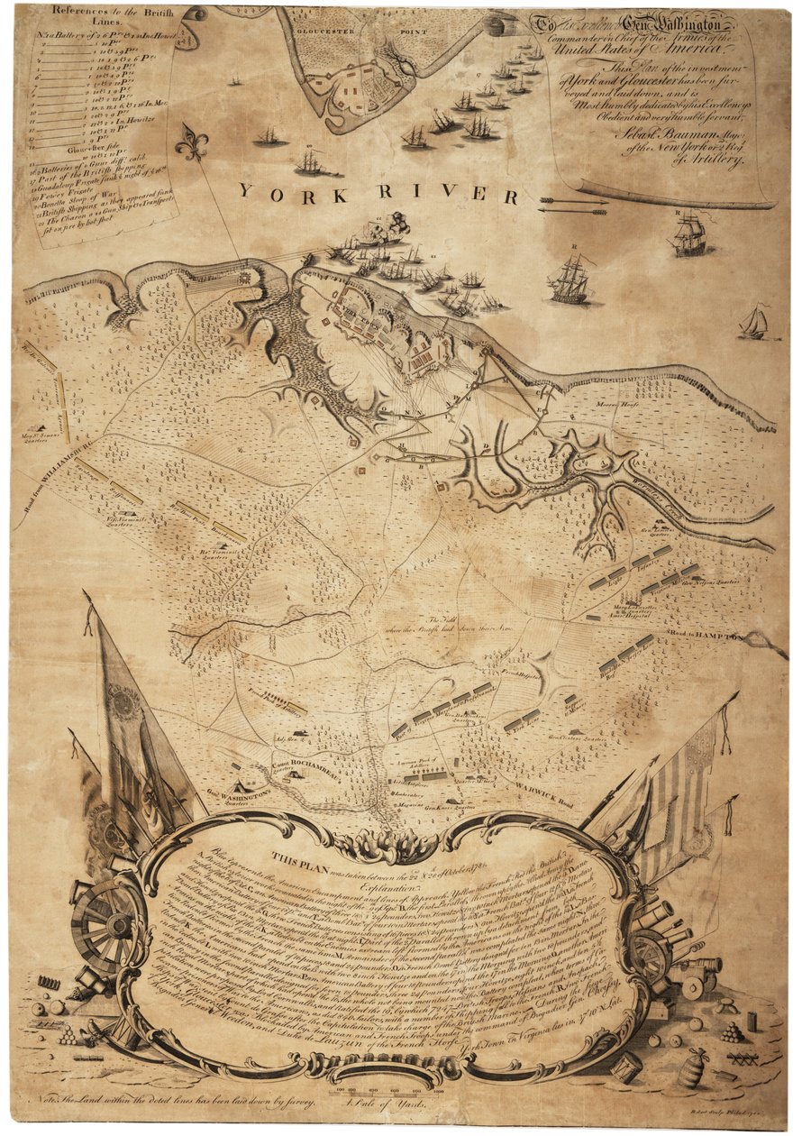 ヨークとグロスターの投資計画（バージニア州）[ヨークタウン]、1782年2月 作： セバスチャン・バウマン