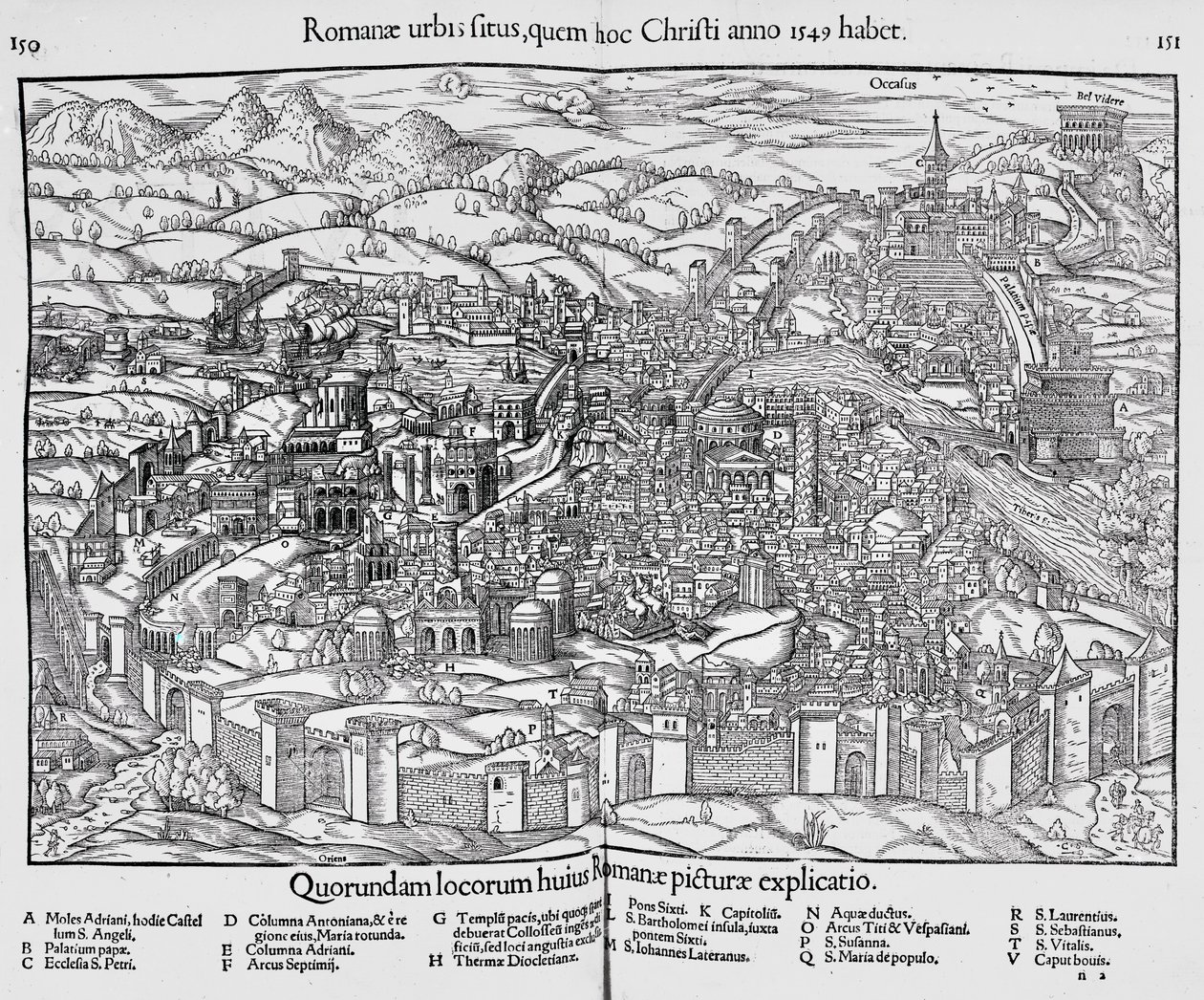 ローマ市、1550年頃 作： セバスチャン・ミュンスター