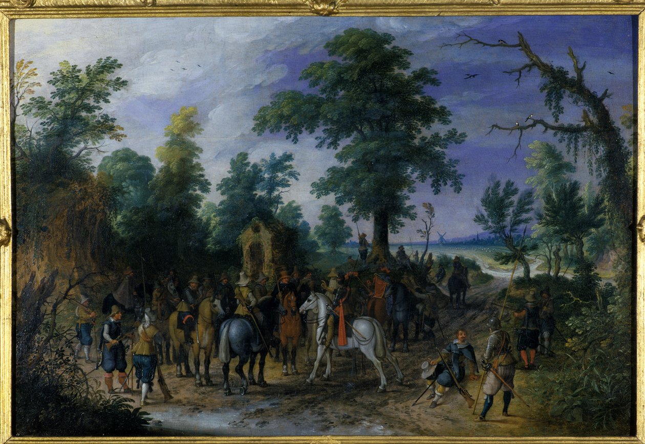 チャペル前、1610年前の騎兵と歩兵 作： セバスチャン・ヴランクス