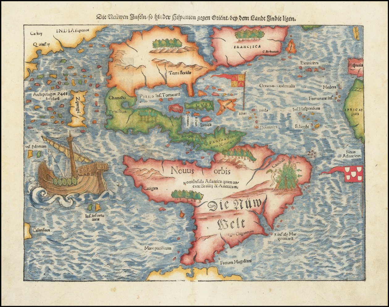 セバスチャン・ミュンスターによる1561年アメリカ大陸地図 作： セバスチャン・ミュンスター