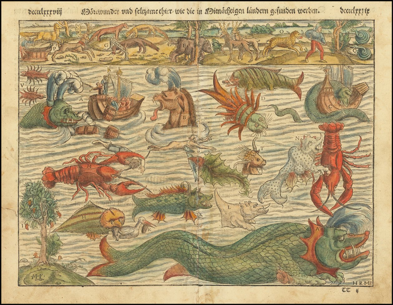 1570年版セバスチャン・ミュンスターの海獣図譜 作： セバスチャン・ミュンスター