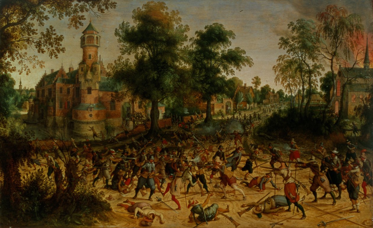 町への襲撃（油彩・キャンバス） 作： セバスチャン・ヴランクス