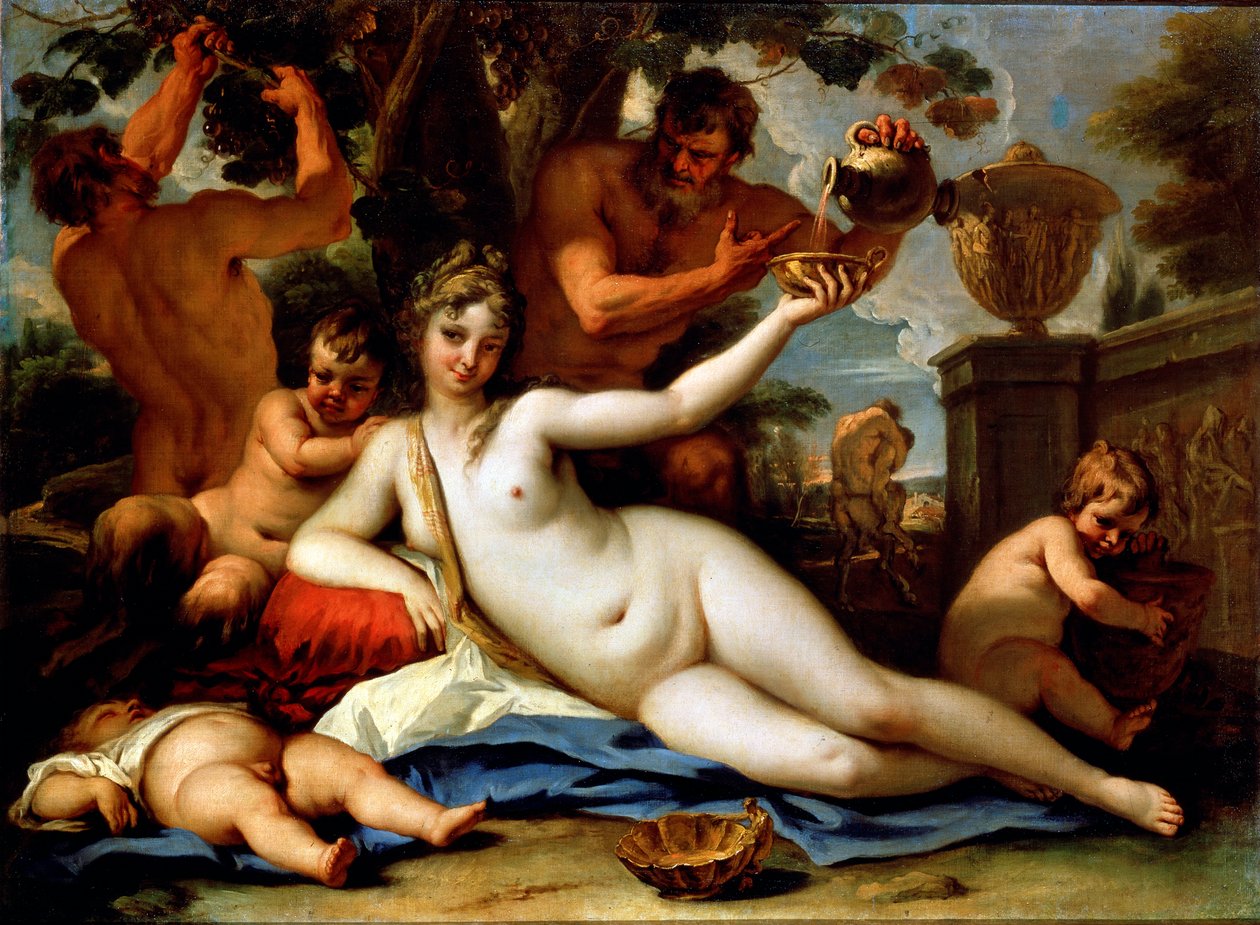 バカンテとサテュロス、c1713 作： セバスティアーノ・リッチ