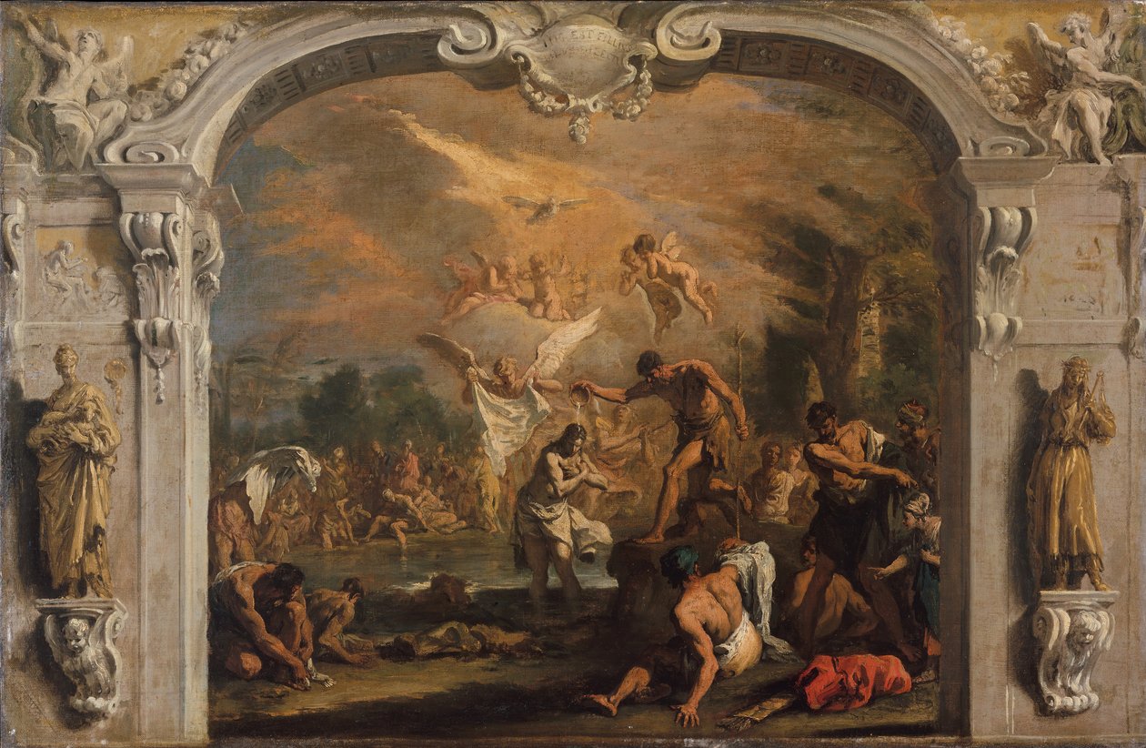 キリストの洗礼、ca。 1713-14。 作： セバスティアーノ・リッチ