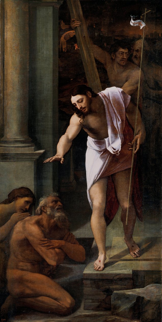 "Christ aux limbes" (虚無のキリスト) Sebastiano del Piombo (1485-1547) Peinture de Sebastiano del Piombo (1485-1547) 1516 Dim 226x114 cm Museo del Prado, Madrid 作： セバスティアーノ・デル (c.1485 1547) ピオンボ