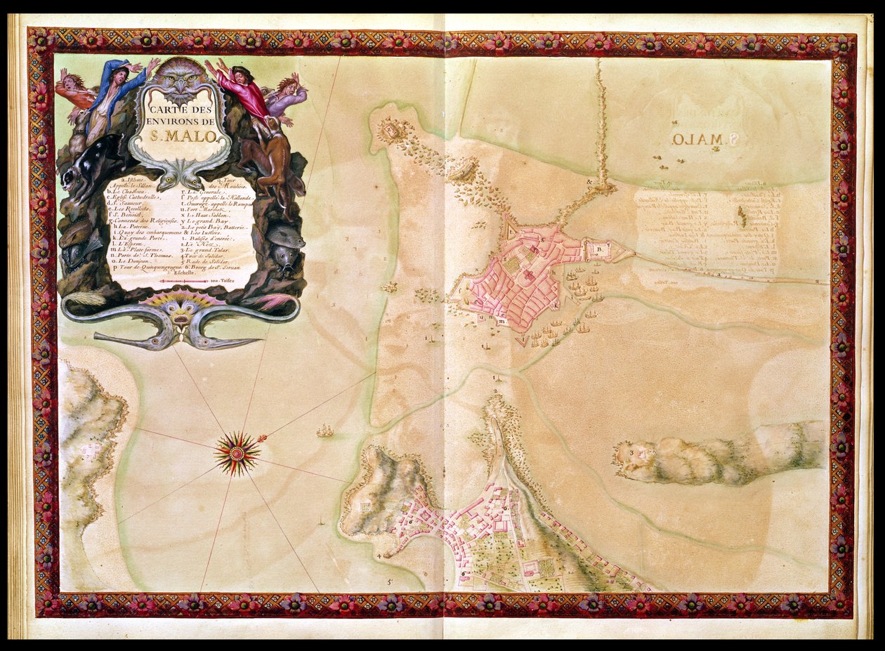 Ms 988 Vol.3 fol.29「アトラスルイ14世」からのサンマロの地図と計画、1683-88年 作： セバスチャンルプレストレドゥヴォーバン