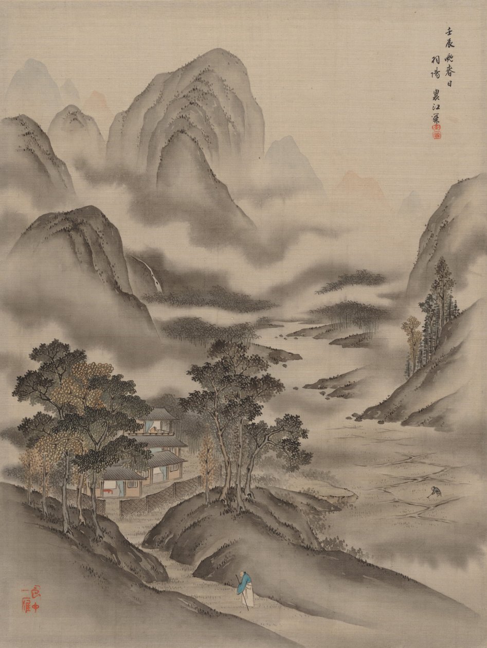 友人を訪問、1892年。 作： 関秀子