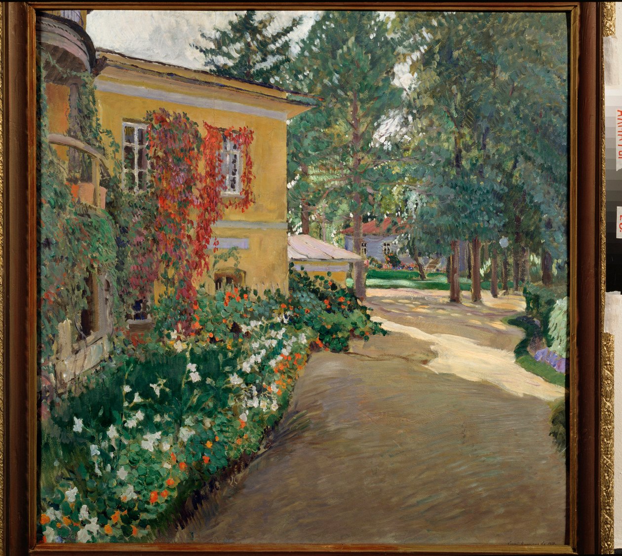 田舎の邸宅で-セルゲイ・アルセニエヴィッチ・ヴィノグラード（1869-1938）による絵画、キャンバスに油彩 作： セルゲイ・アルセネビッチ・ヴィノグラドフ