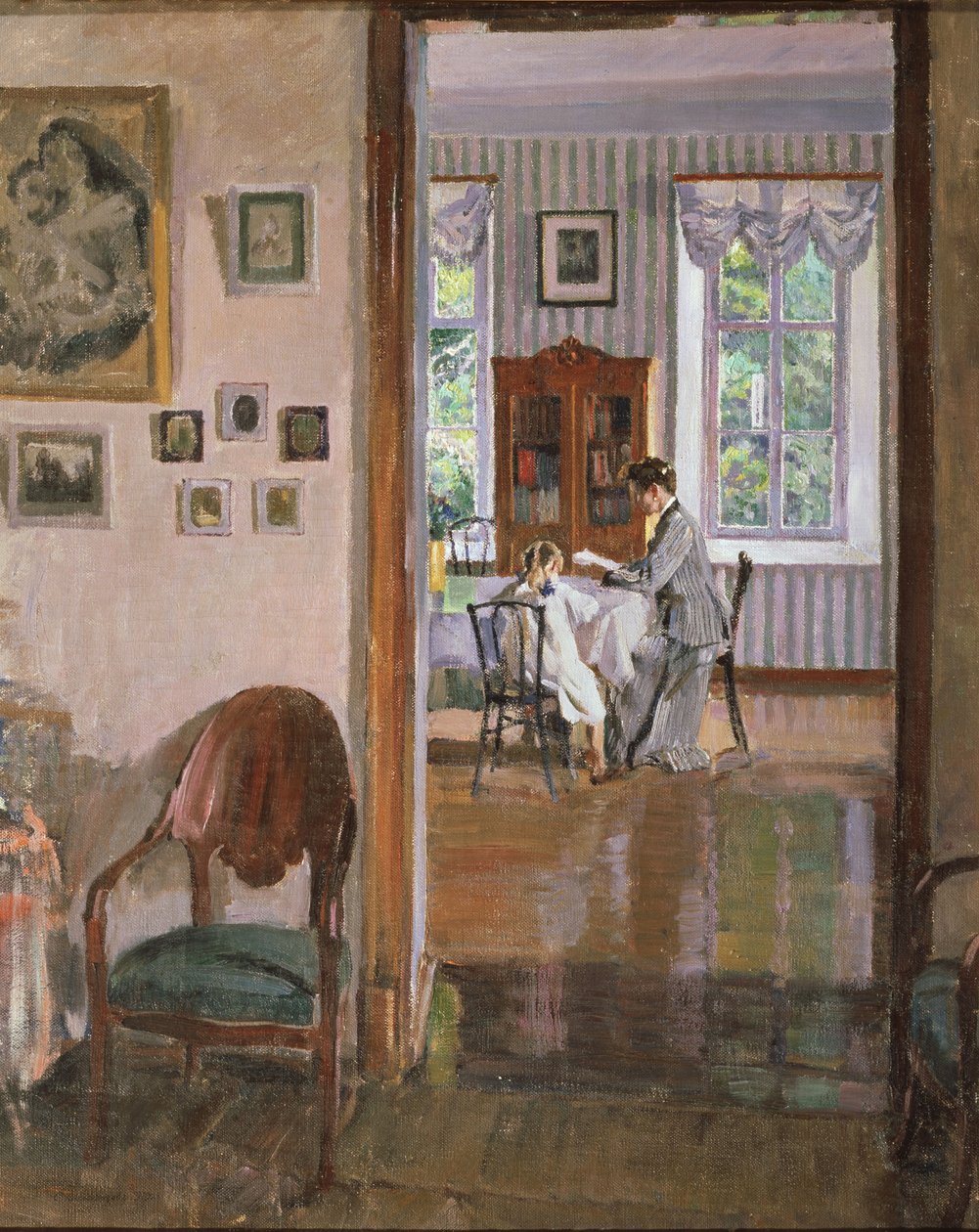 家の中、1910 作： セルゲイ・アルセネビッチ・ヴィノグラドフ