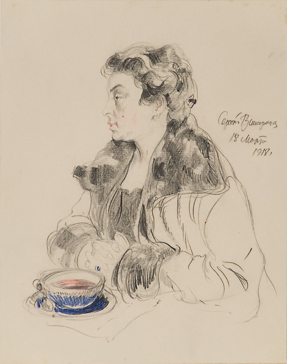 Jevdokia Sergeyevna Morozova 1885-1959、1918の肖像 作： セルゲイ・アルセネビッチ・ヴィノグラドフ