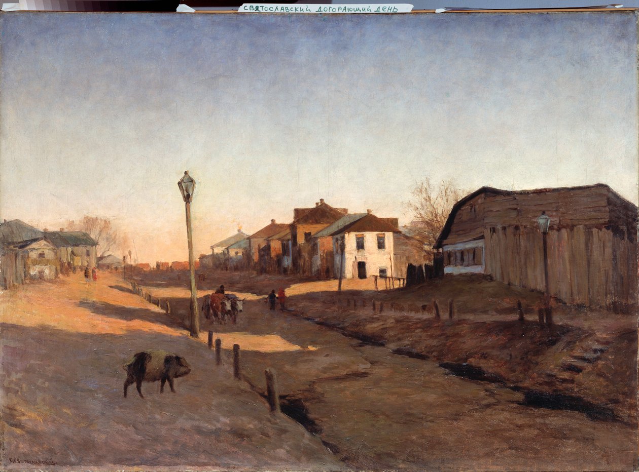 出かける日 - セルゲイ・イワノビッチ・スヴェトスラフスキー (スヴェトスラフスキー) (1857-1931) の絵画、キャンバスに油彩 - ロシア美術 作： セルゲイ・イワノビッチ・スヴェトスラフスキー