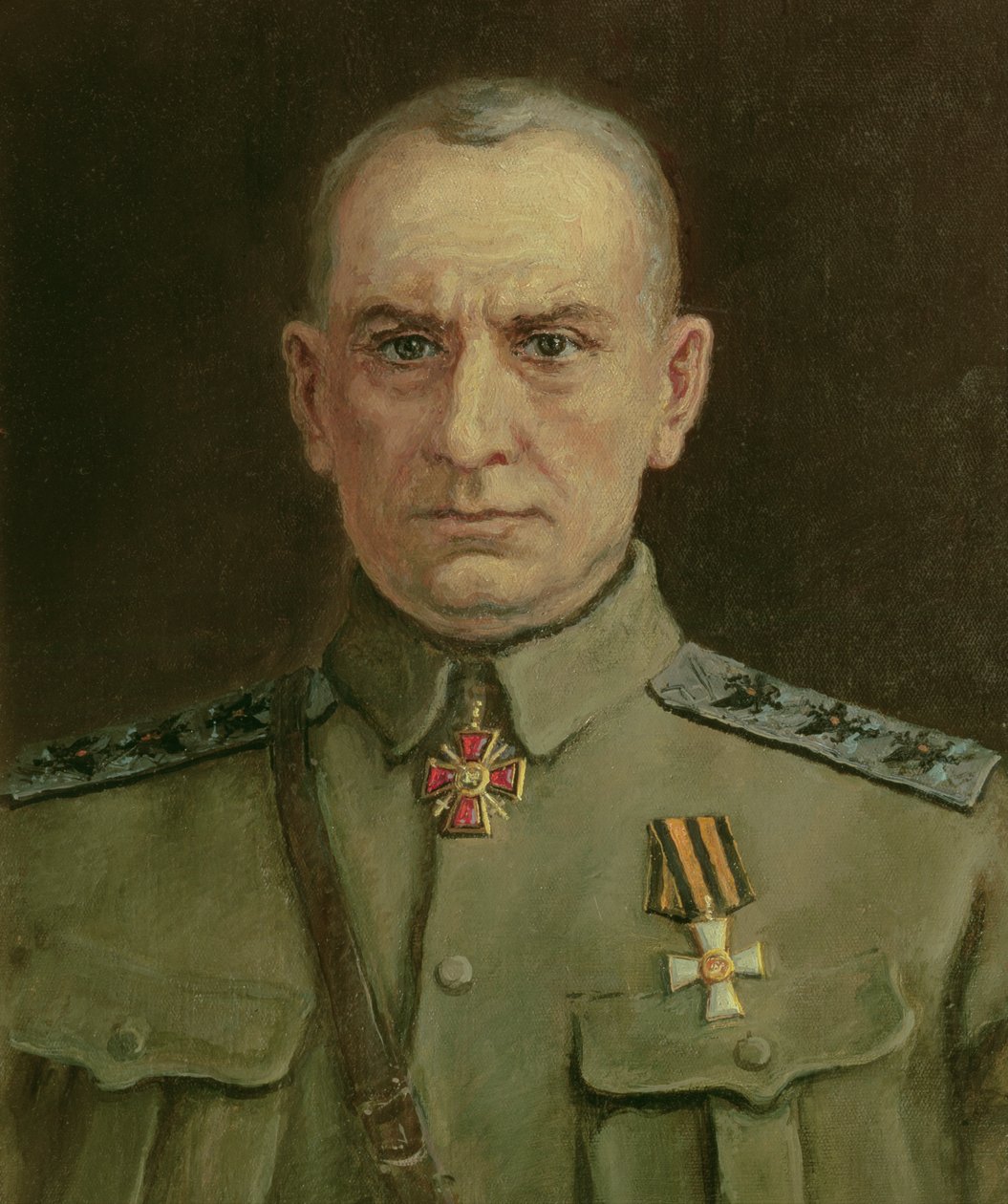 最高支配者とロシアの提督A.コルチャク（1874-1920）（キャンバスに油彩） 作： SergeiVarlenovichペン