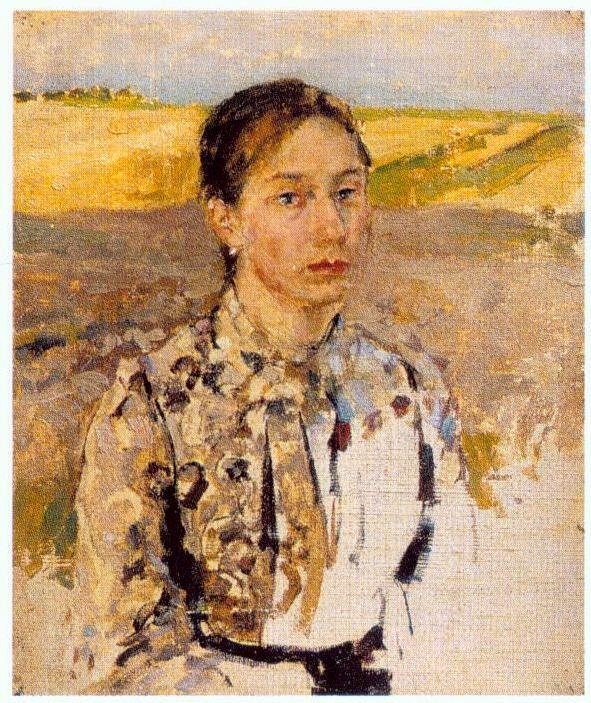 Elena Konstantinovna Malyutinaの肖像 作： セルゲイ・ヴァシリエビッチ・マリュティン