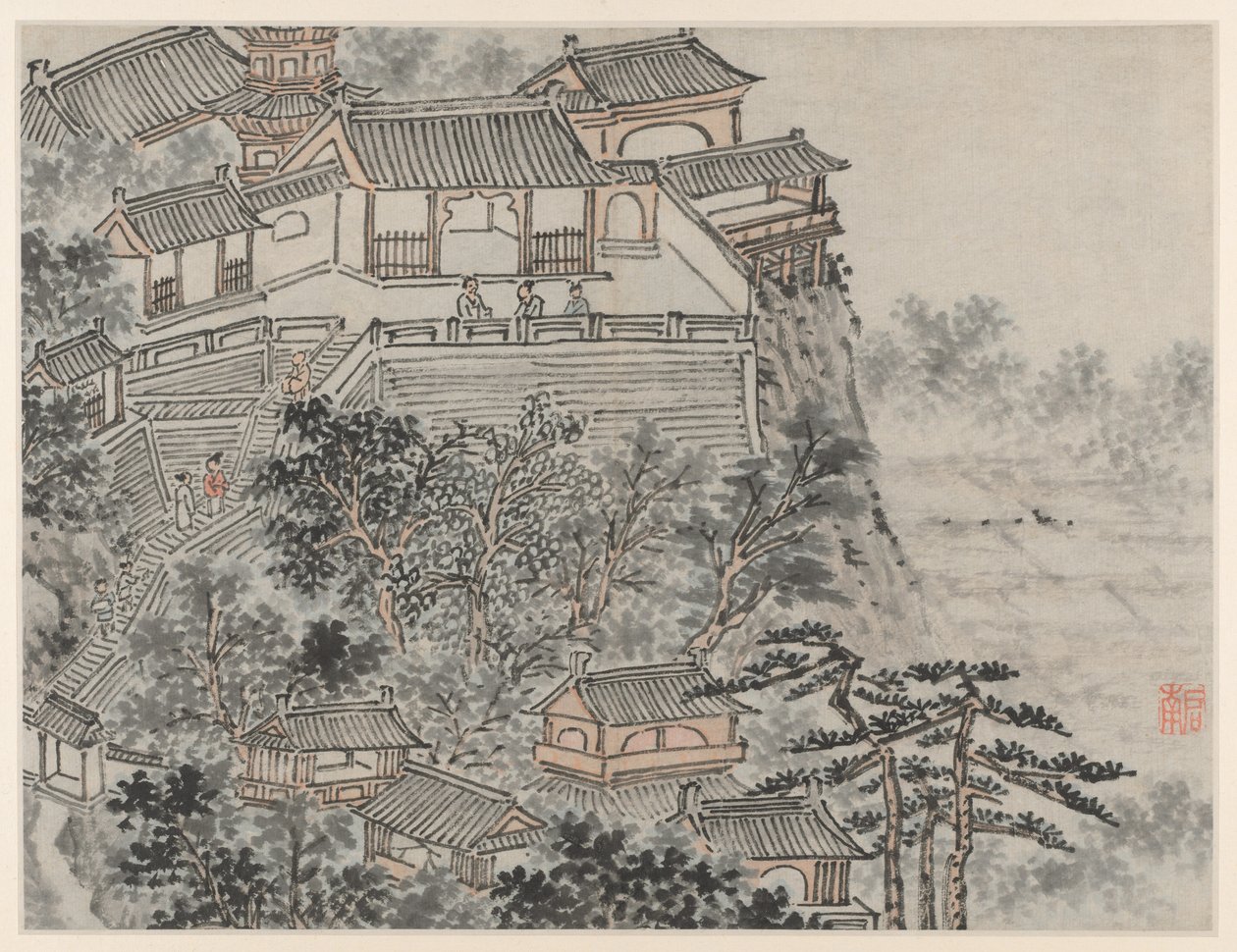 蘇州、虎丘十二景。五賢人台」1490年以降。 作： 沈周