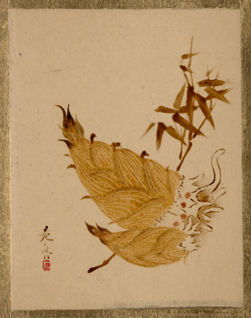 タケノコ、ca。 1880年代。 作： 柴田絶心