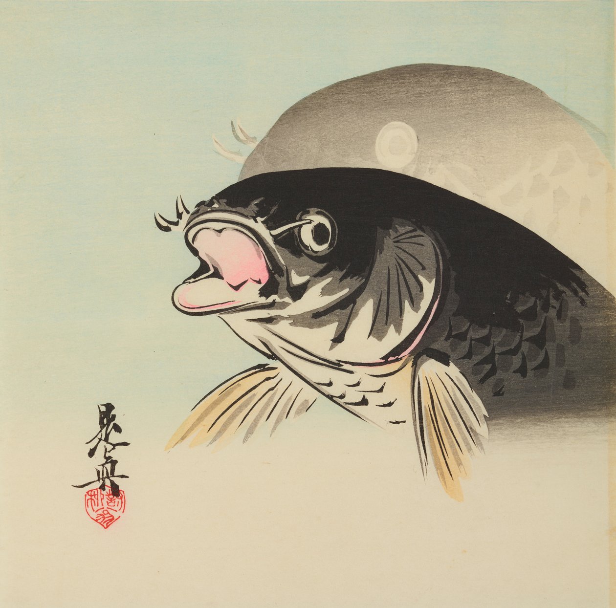 二匹の魚 作： 柴田絶心