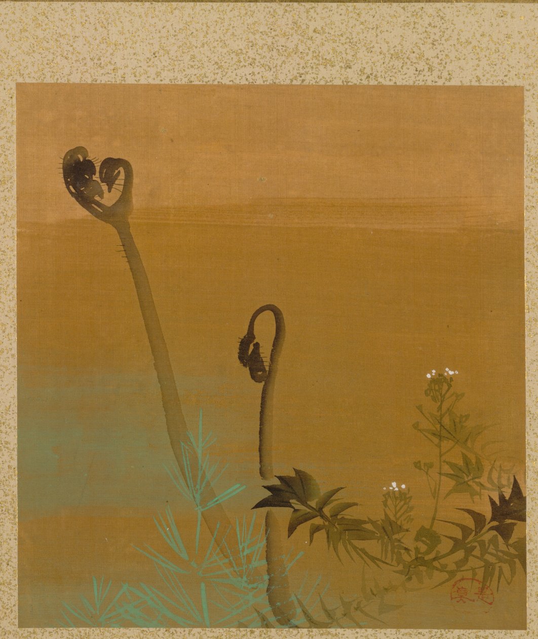 Album of Seasonal Themes：Birds in Snow、1847からの葉。 作： 柴田絶心
