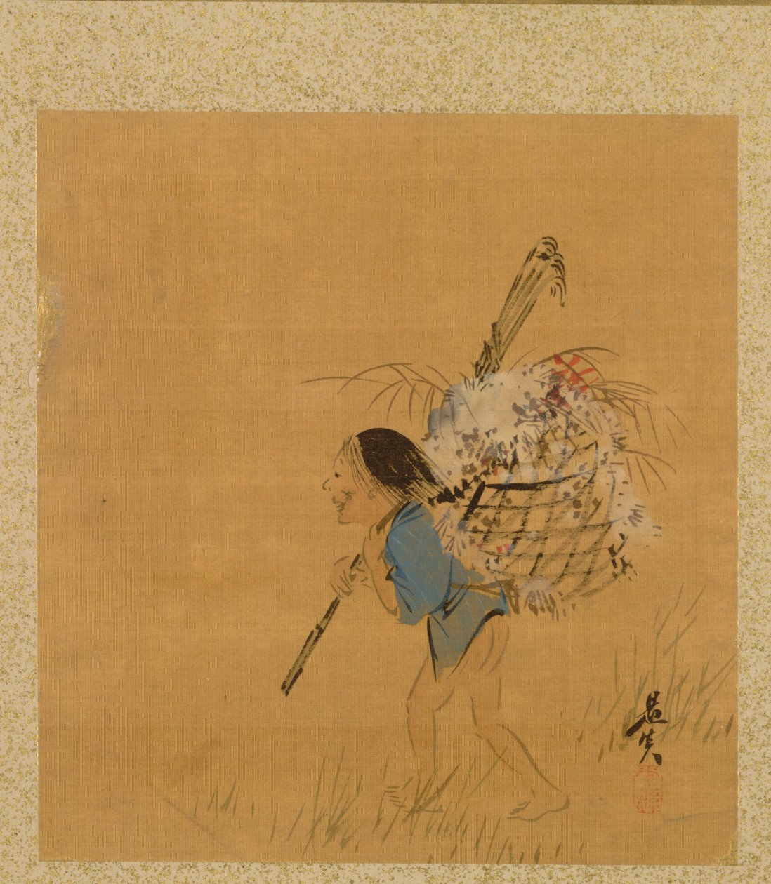 Album of Seasonal Themes：Tea Jar and Cups、1847からの葉。 作： 柴田絶心