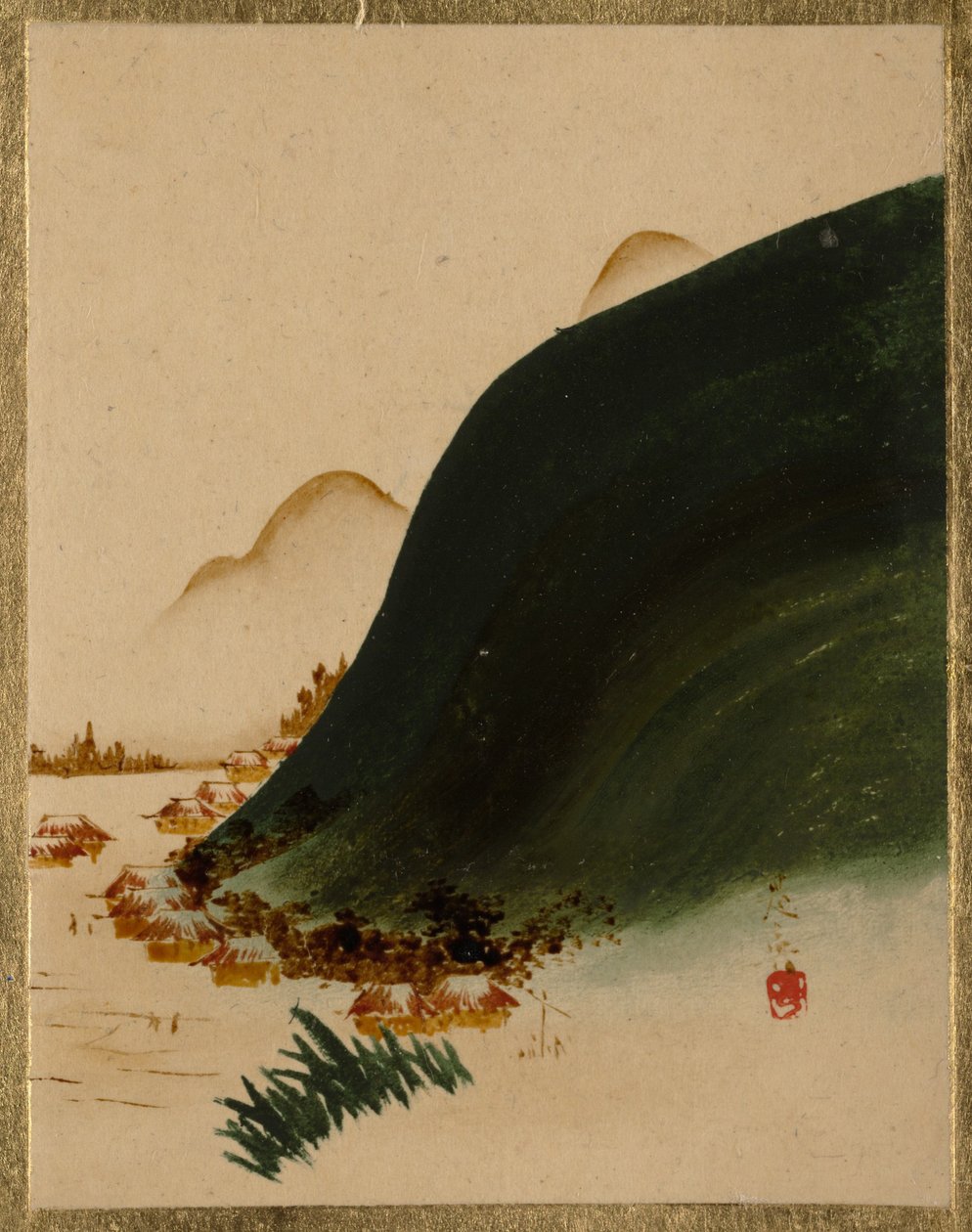 山と家々 作： 柴田絶心