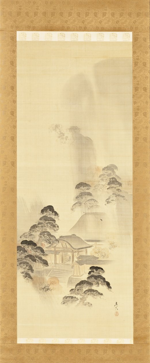 秋雨の寺 作： 柴田絶心